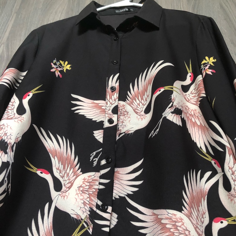 Pink Heron Blouse - Picture 4 of 11